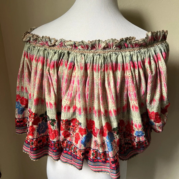 Anthropologie Bhanuni by Jyoti Villa MIDI Swing Top Off Shoulder Medium - Picture 4 of 7